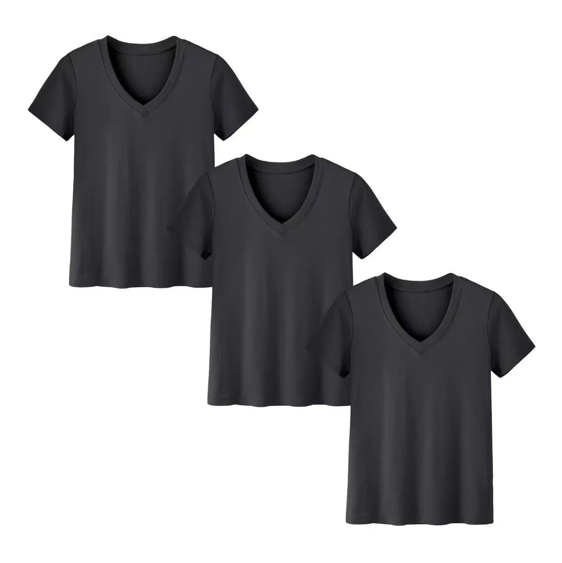 Short-sleeved Loose Split Top Three-piece T-shirt Combination Summer New Solid Color Women's Clothing display picture 16