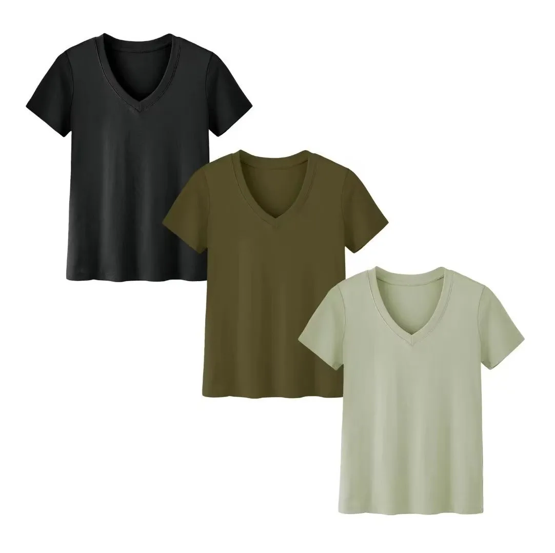 Short-sleeved Loose Split Top Three-piece T-shirt Combination Summer New Solid Color Women's Clothing display picture 18