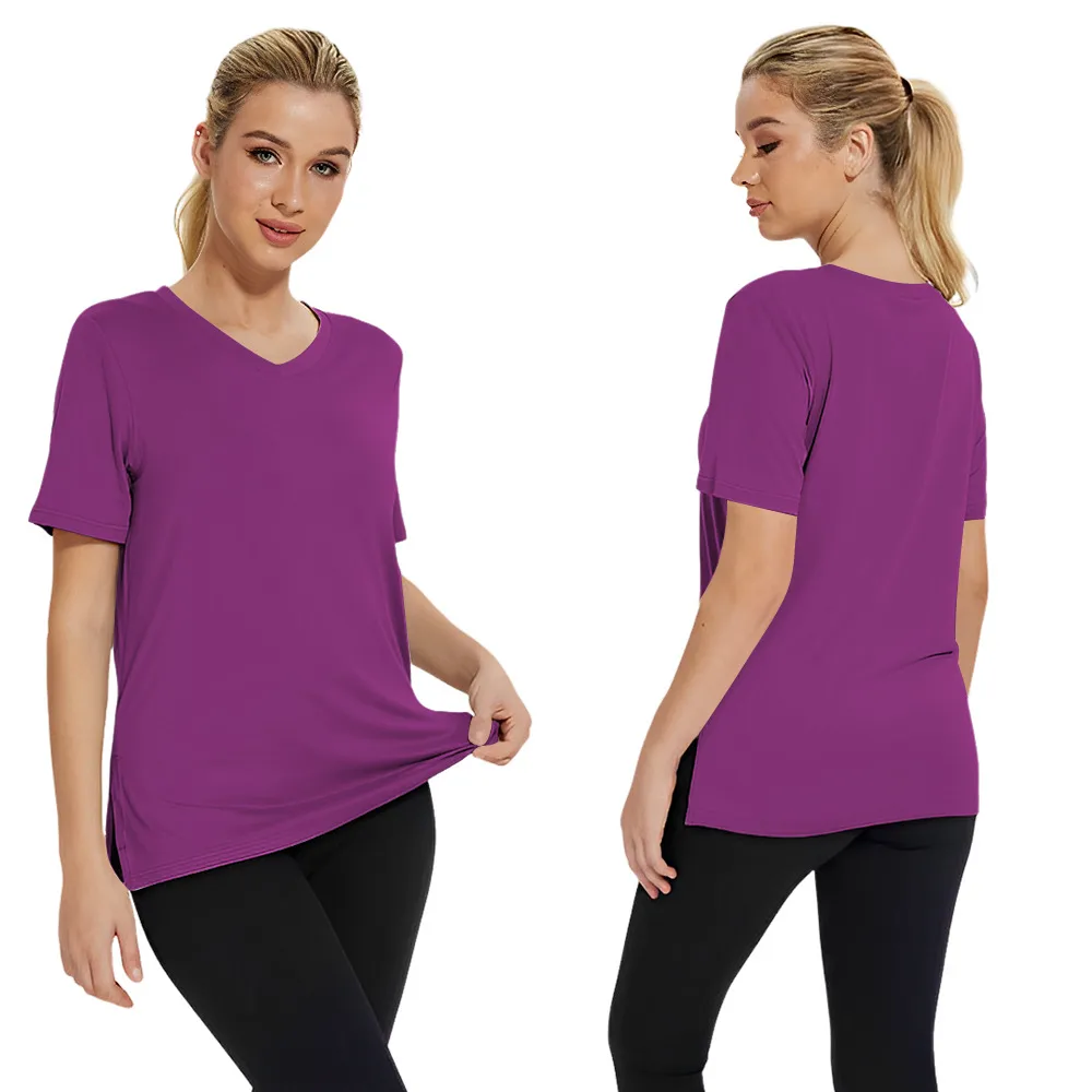 Short-sleeved Loose Split Top Three-piece T-shirt Combination Summer New Solid Color Women's Clothing display picture 24