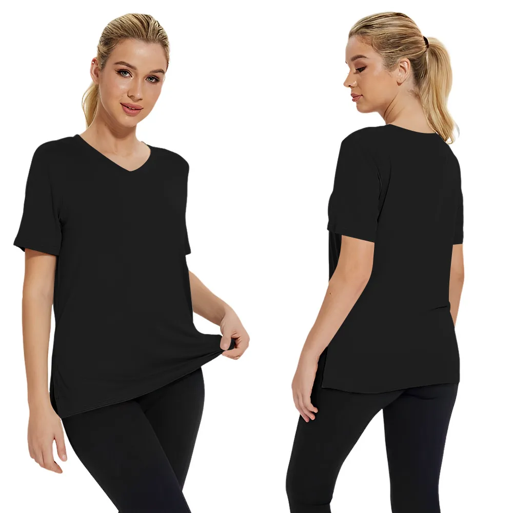 Short-sleeved Loose Split Top Three-piece T-shirt Combination Summer New Solid Color Women's Clothing display picture 26