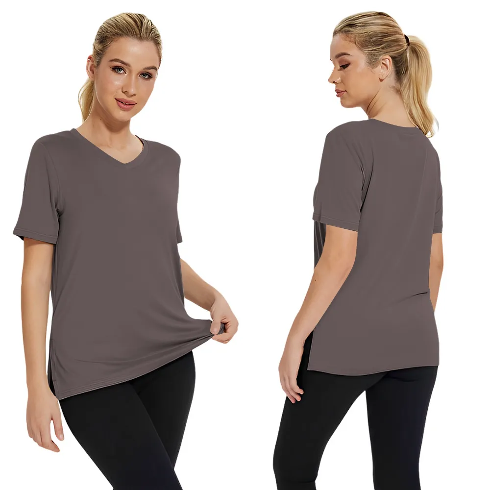 Short-sleeved Loose Split Top Three-piece T-shirt Combination Summer New Solid Color Women's Clothing display picture 28