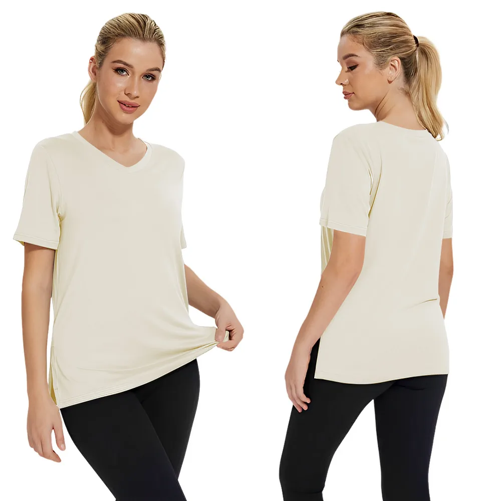 Short-sleeved Loose Split Top Three-piece T-shirt Combination Summer New Solid Color Women's Clothing display picture 30
