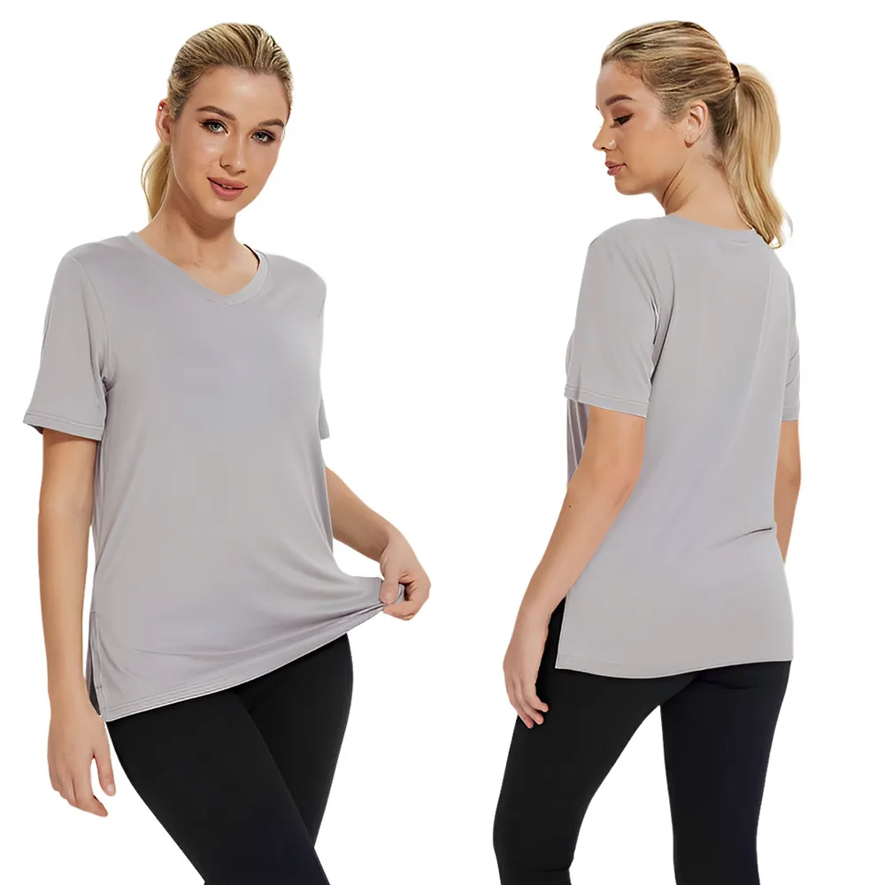 Short-sleeved Loose Split Top Three-piece T-shirt Combination Summer New Solid Color Women's Clothing display picture 31