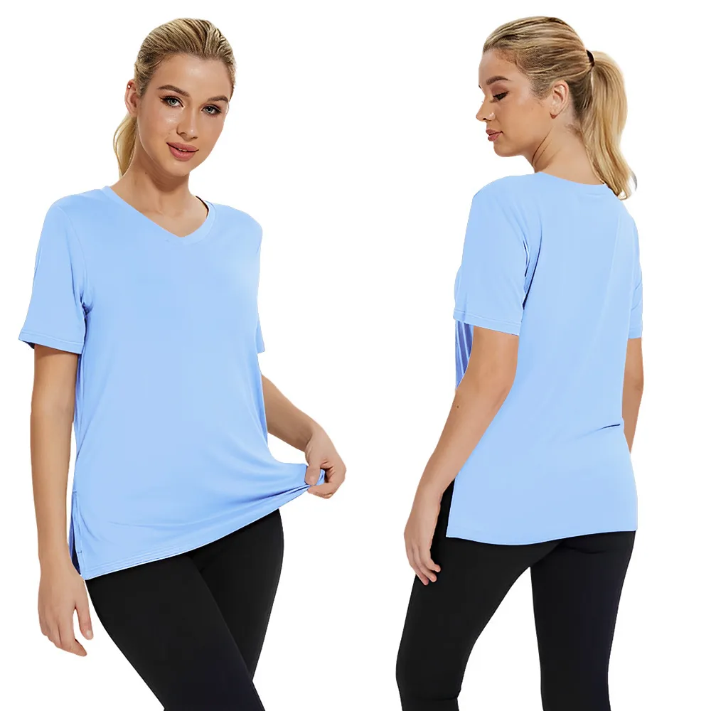 Short-sleeved Loose Split Top Three-piece T-shirt Combination Summer New Solid Color Women's Clothing display picture 32
