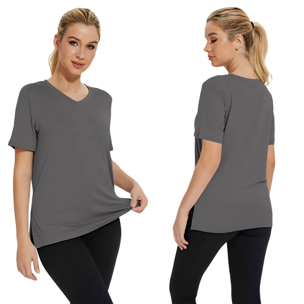Short-sleeved Loose Split Top Three-piece T-shirt Combination Summer New Solid Color Women's Clothing display picture 33