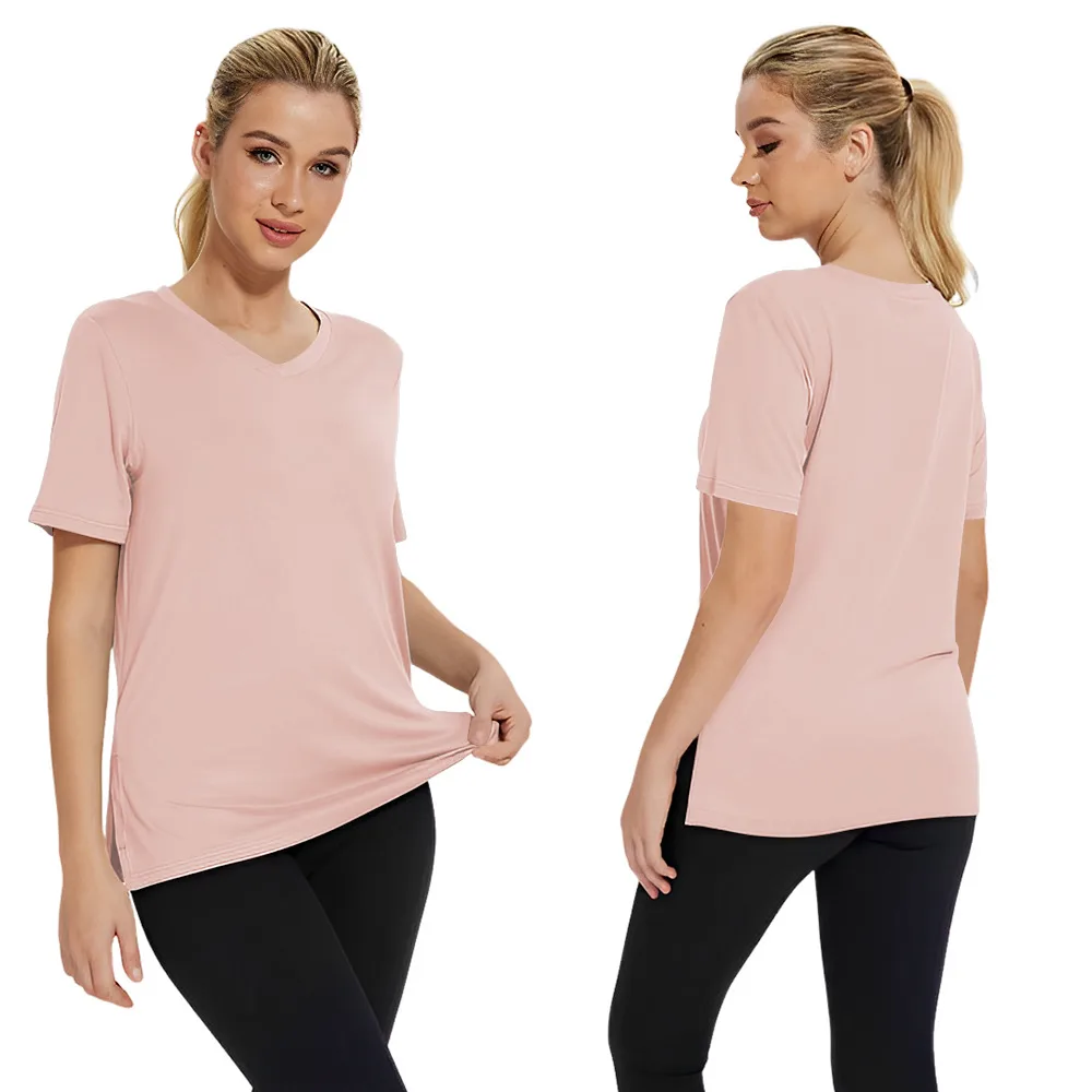 Short-sleeved Loose Split Top Three-piece T-shirt Combination Summer New Solid Color Women's Clothing display picture 35