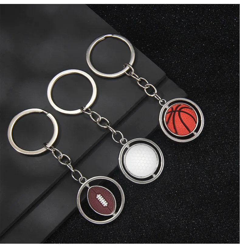 1 Piece Sport Style Baseball Rugby Basketball PVC Alloy Iron Keychain display picture 2