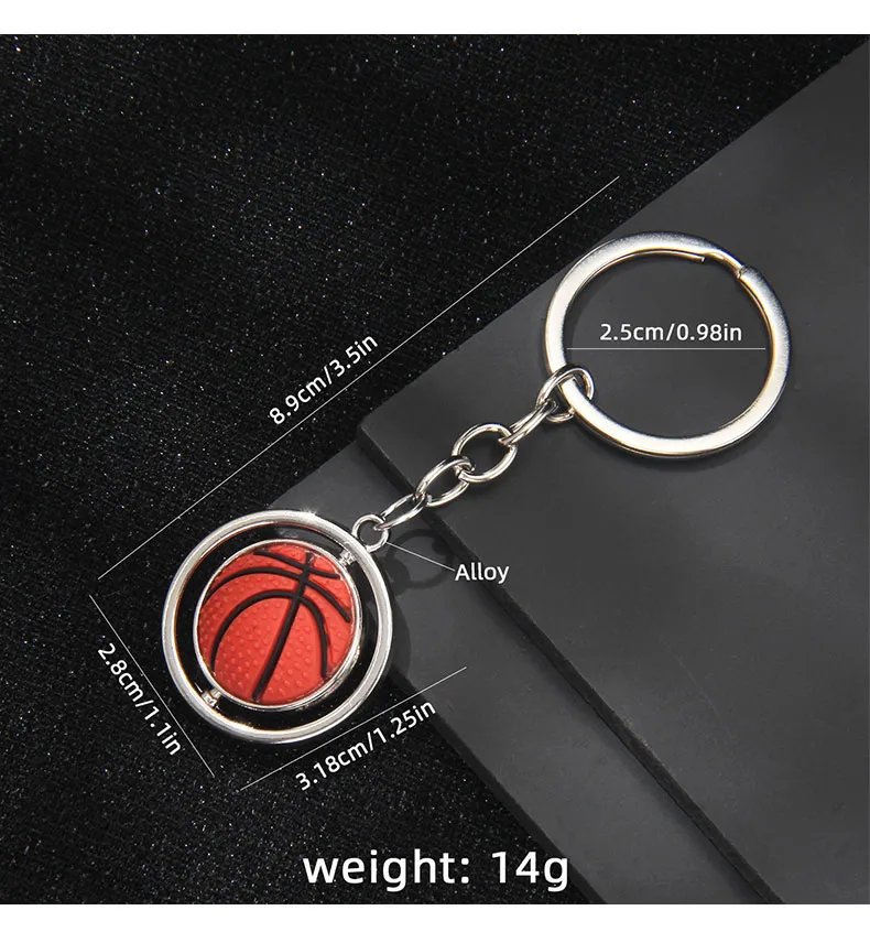 1 Piece Sport Style Baseball Rugby Basketball PVC Alloy Iron Keychain display picture 3