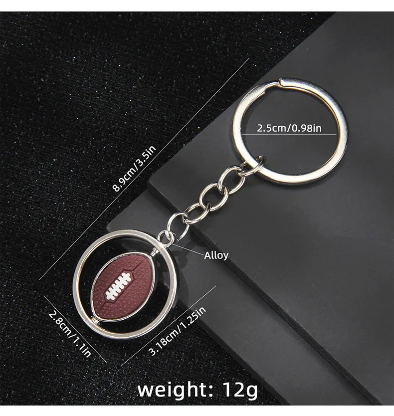 1 Piece Sport Style Baseball Rugby Basketball PVC Alloy Iron Keychain display picture 7