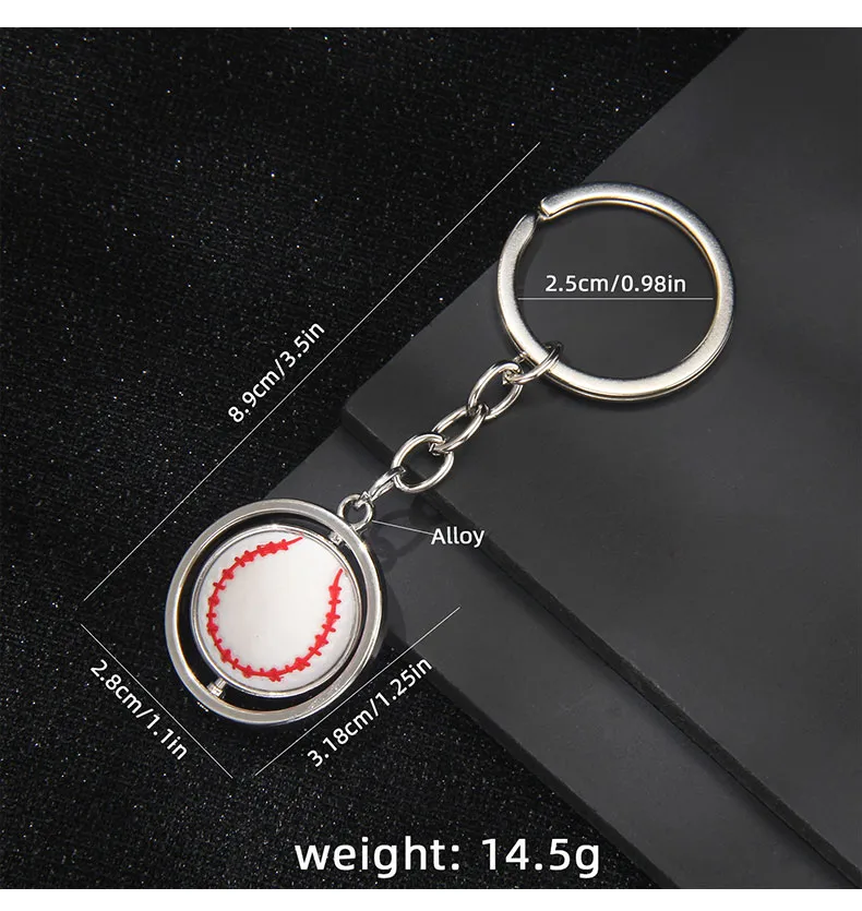 1 Piece Sport Style Baseball Rugby Basketball PVC Alloy Iron Keychain display picture 9