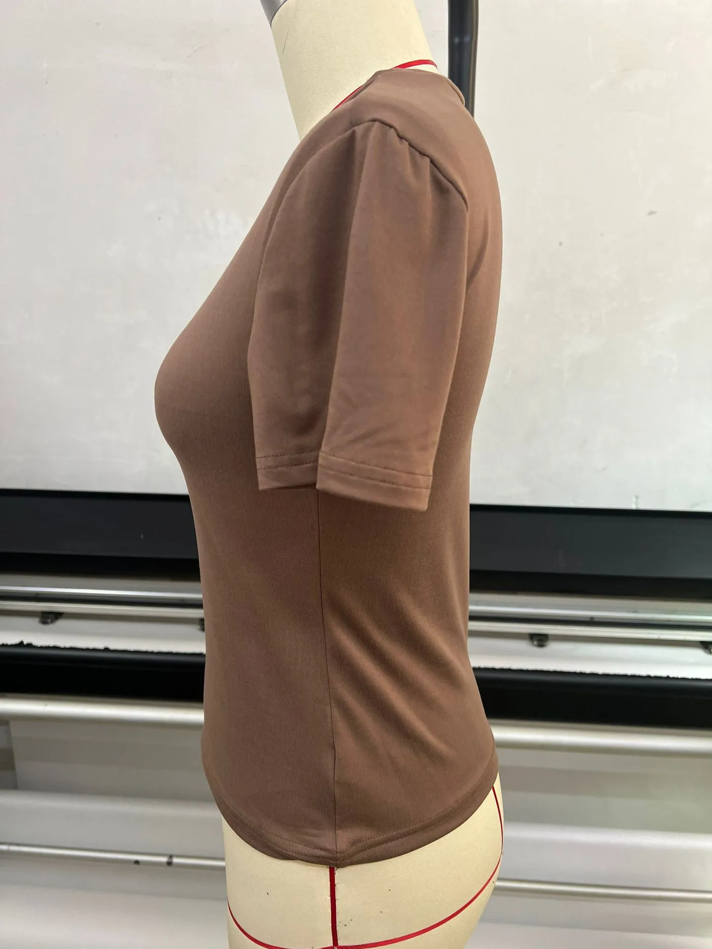 New Women's T-Shirt Slim-Fit Slimming Round Neck Tight Sexy Summer Top Women's Clothing display picture 9
