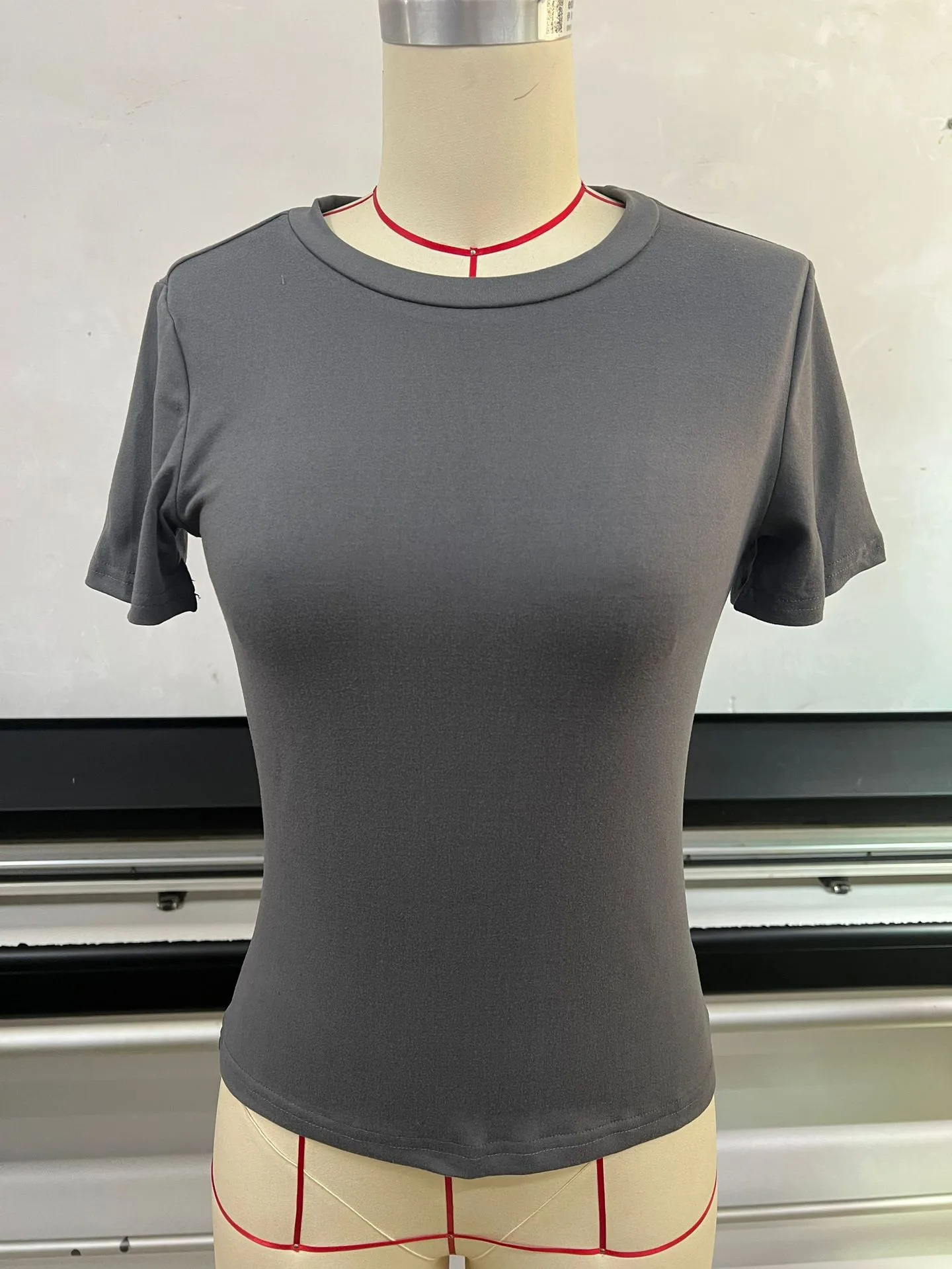 New Women's T-Shirt Slim-Fit Slimming Round Neck Tight Sexy Summer Top Women's Clothing display picture 15