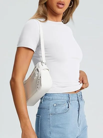 New Women's T-Shirt Slim-Fit Slimming Round Neck Tight Sexy Summer Top Women's Clothing display picture 23