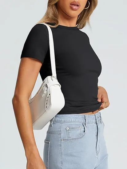 New Women's T-Shirt Slim-Fit Slimming Round Neck Tight Sexy Summer Top Women's Clothing display picture 35