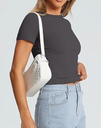 New Women's T-Shirt Slim-Fit Slimming Round Neck Tight Sexy Summer Top Women's Clothing display picture 52