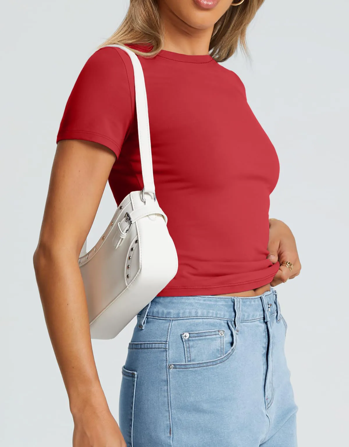 New Women's T-Shirt Slim-Fit Slimming Round Neck Tight Sexy Summer Top Women's Clothing display picture 58