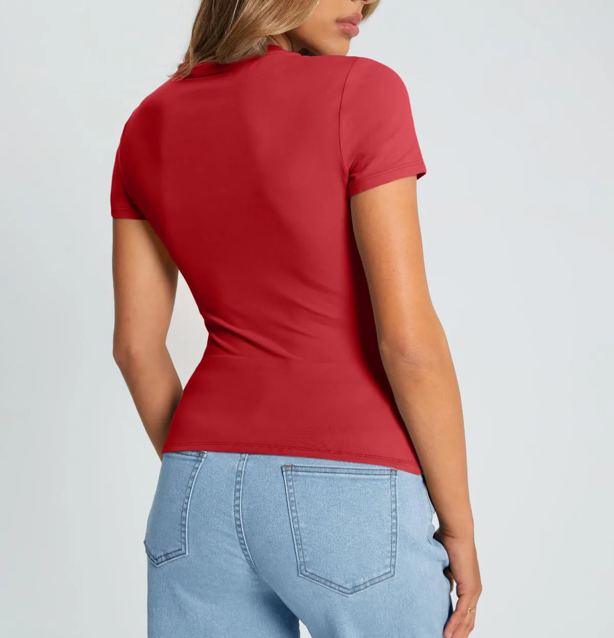 New Women's T-Shirt Slim-Fit Slimming Round Neck Tight Sexy Summer Top Women's Clothing display picture 59