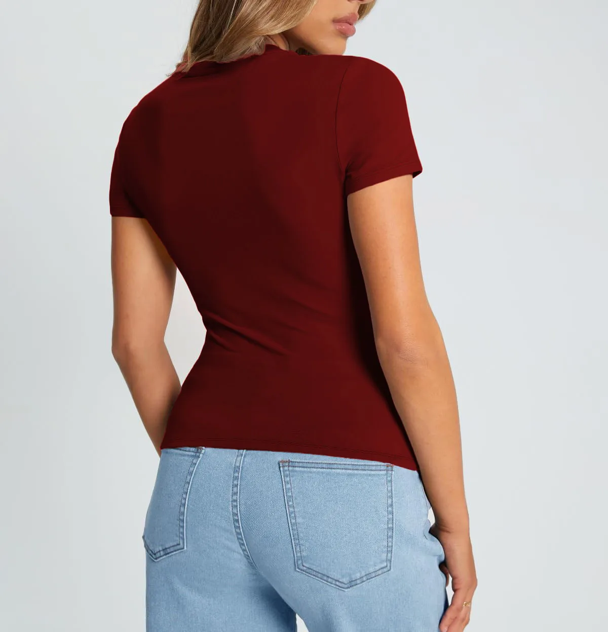 New Women's T-Shirt Slim-Fit Slimming Round Neck Tight Sexy Summer Top Women's Clothing display picture 64