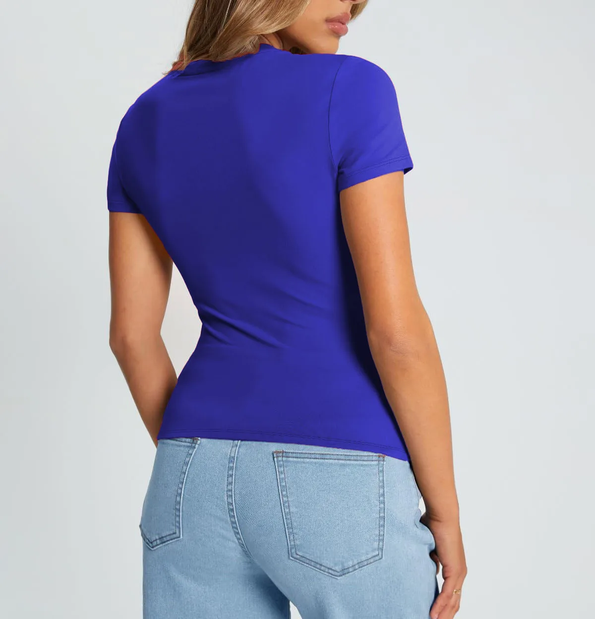 New Women's T-Shirt Slim-Fit Slimming Round Neck Tight Sexy Summer Top Women's Clothing display picture 69