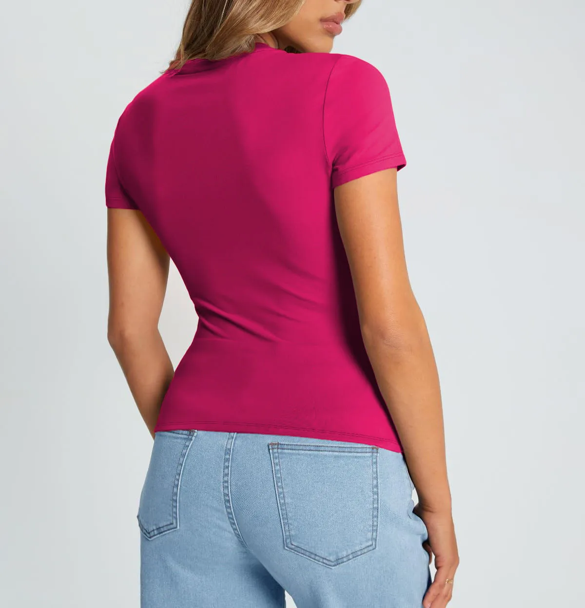 New Women's T-Shirt Slim-Fit Slimming Round Neck Tight Sexy Summer Top Women's Clothing display picture 74