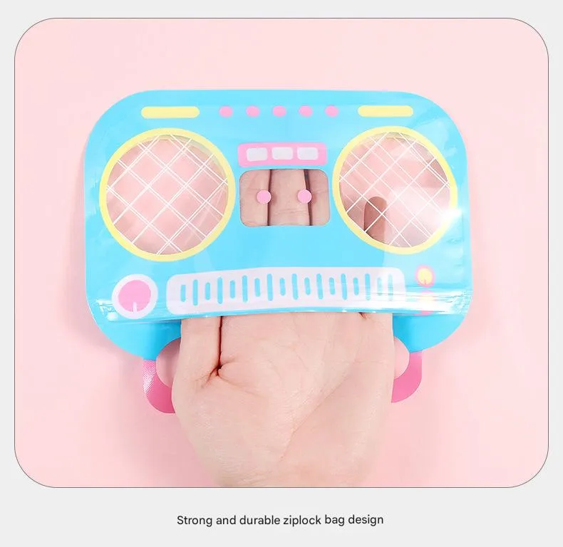 Cartoon Stationery Ornament Ziplock Bag Transparent And Cute Portable Snacks Toy Storage Bag Candy Gifts display picture 4