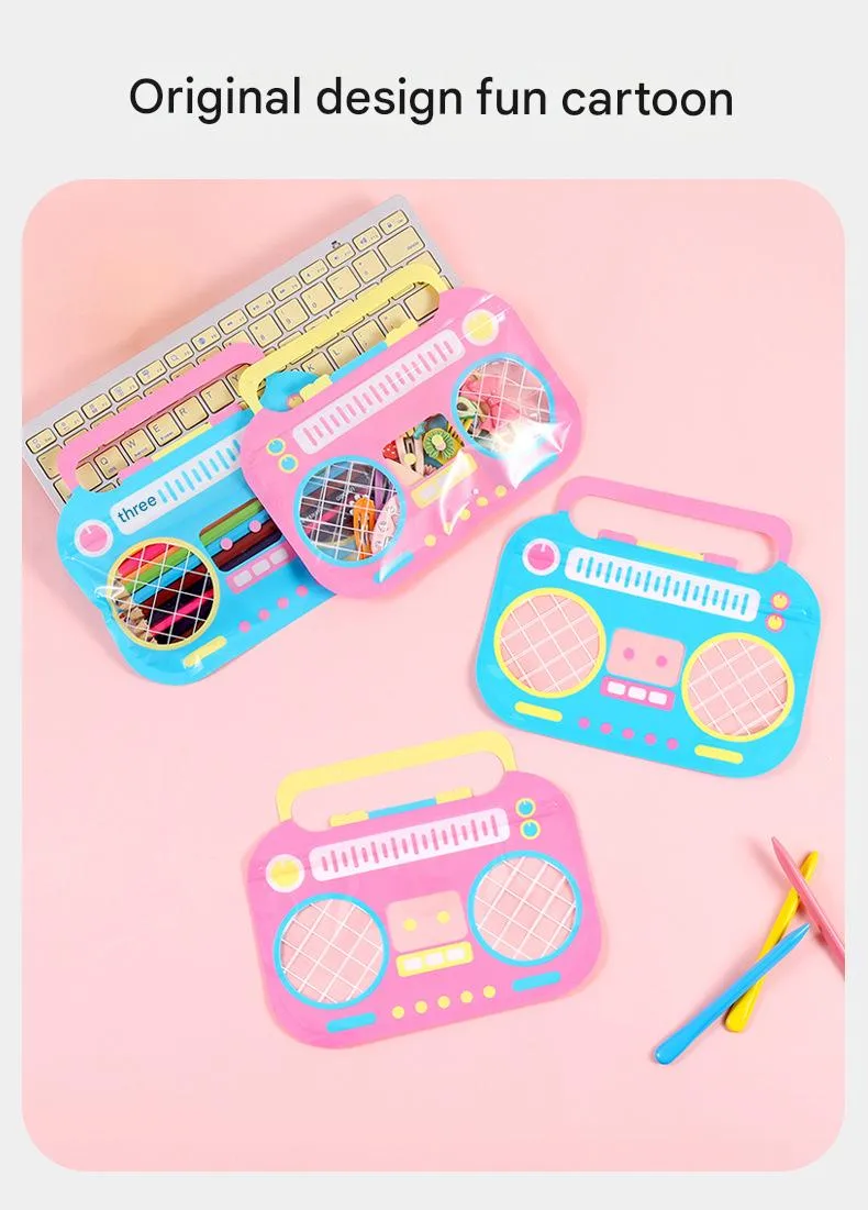 Cartoon Stationery Ornament Ziplock Bag Transparent And Cute Portable Snacks Toy Storage Bag Candy Gifts display picture 3