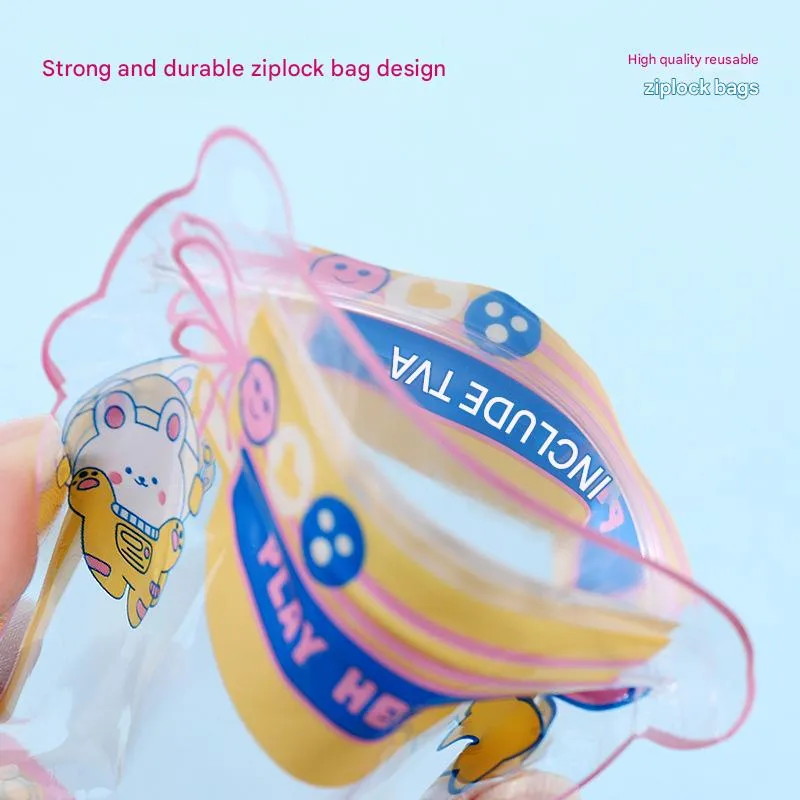 Cartoon Mini Cute Universal Self-sealing Bag Transparent Snack Cookie Toy Storage Bag  Gift Gift Bag display picture 2