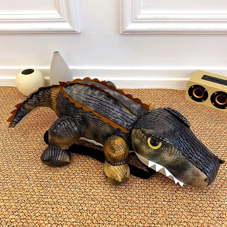 Kid'S Pu Leather Animal Crocodile Streetwear Oval Zipper Functional Backpack display picture 10