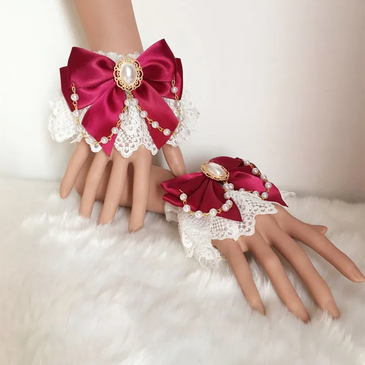 Flower Wedding Lolita Hand Sleeve Lolita Soft Girl Double Hand Sleeve New Girl Tea Party Sweet Hand Jewelry Multicolor display picture 2
