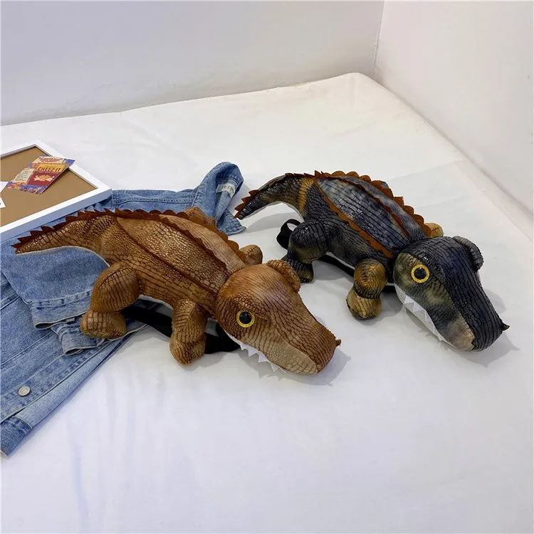 Kid'S Pu Leather Animal Crocodile Streetwear Oval Zipper Functional Backpack display picture 24