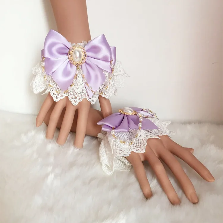Flower Wedding Lolita Hand Sleeve Lolita Soft Girl Double Hand Sleeve New Girl Tea Party Sweet Hand Jewelry Multicolor display picture 3