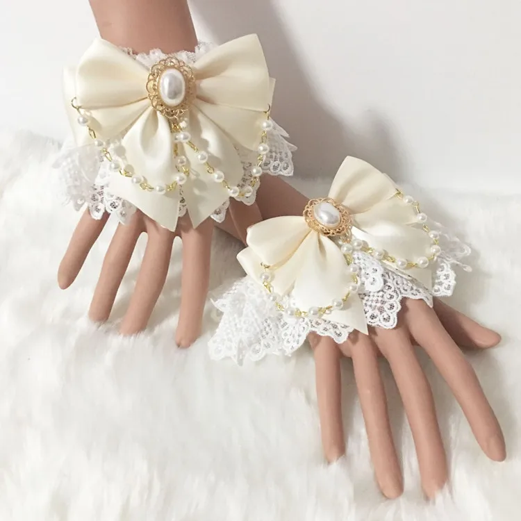 Flower Wedding Lolita Hand Sleeve Lolita Soft Girl Double Hand Sleeve New Girl Tea Party Sweet Hand Jewelry Multicolor display picture 1