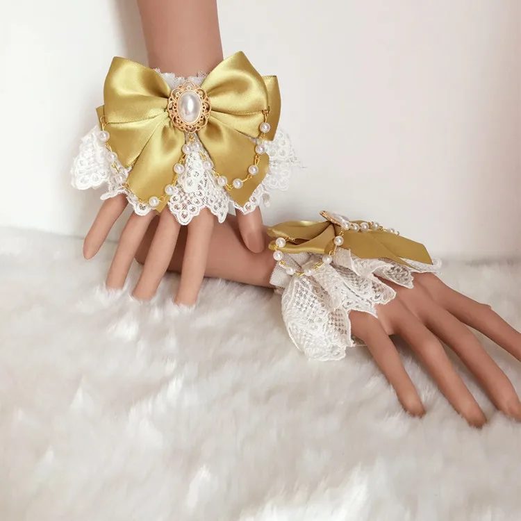 Flower Wedding Lolita Hand Sleeve Lolita Soft Girl Double Hand Sleeve New Girl Tea Party Sweet Hand Jewelry Multicolor display picture 4