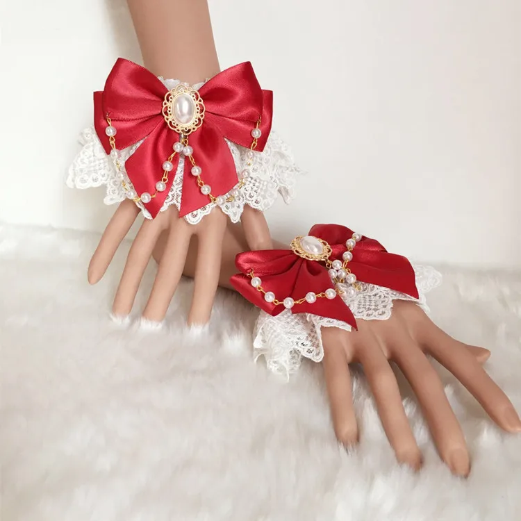 Flower Wedding Lolita Hand Sleeve Lolita Soft Girl Double Hand Sleeve New Girl Tea Party Sweet Hand Jewelry Multicolor display picture 5