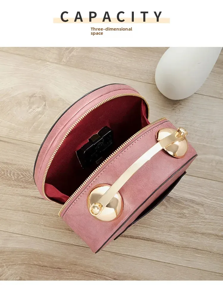 British Small Crowdsourcing Women's  New Vintage Handbag Creative Clock Watch Bag Wonderful Fun Small Round Bag display picture 6