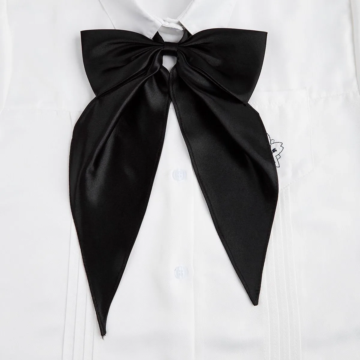 Yellow Oversized Bow Tie Women's Solid Color Bow Jk Uniform Shirt Wine Red College Style Swallowtail Butterfly Dragon Collar display picture 3