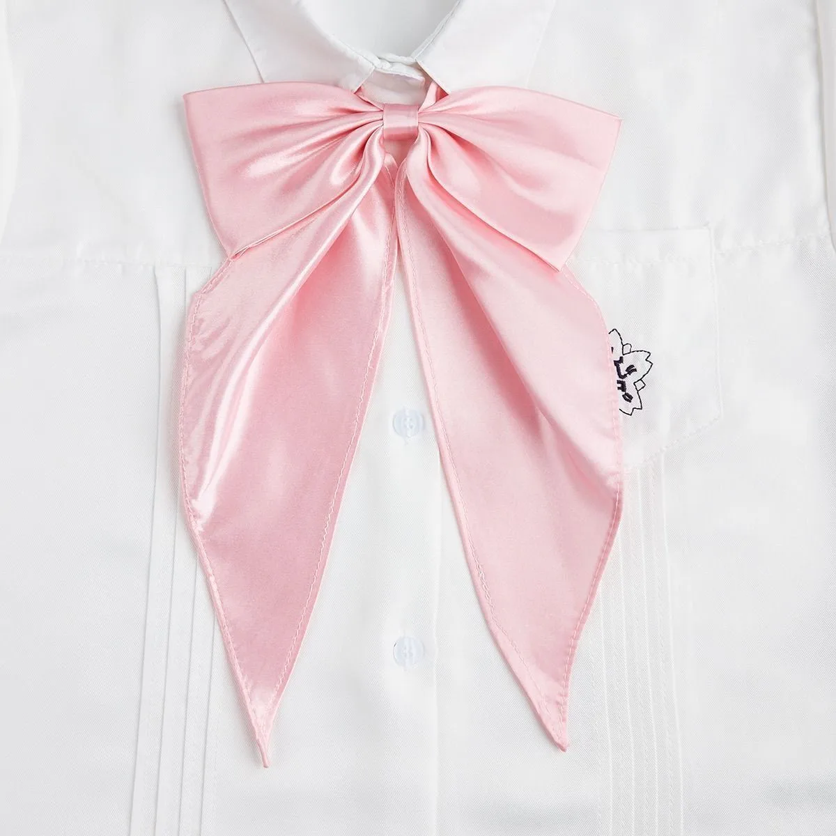 Yellow Oversized Bow Tie Women's Solid Color Bow Jk Uniform Shirt Wine Red College Style Swallowtail Butterfly Dragon Collar display picture 5