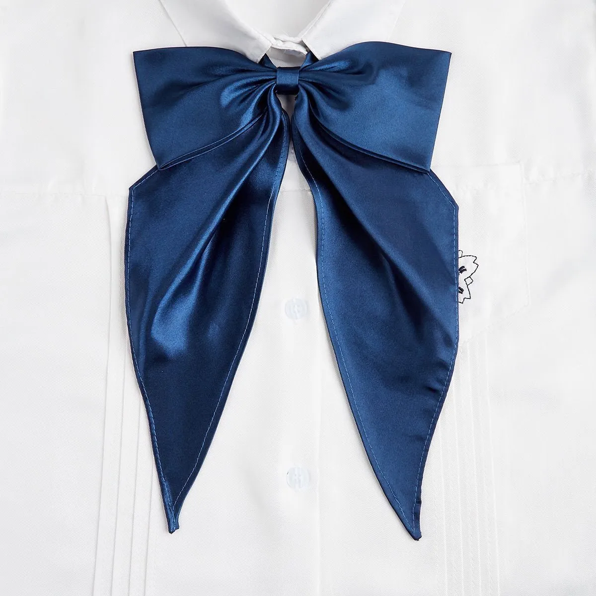 Yellow Oversized Bow Tie Women's Solid Color Bow Jk Uniform Shirt Wine Red College Style Swallowtail Butterfly Dragon Collar display picture 7