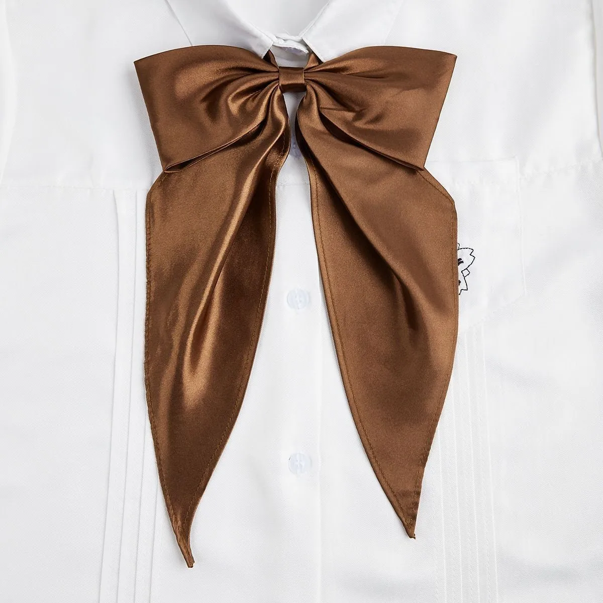 Yellow Oversized Bow Tie Women's Solid Color Bow Jk Uniform Shirt Wine Red College Style Swallowtail Butterfly Dragon Collar display picture 8