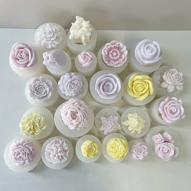 Jiahuimei Flower Aromatherapy Candle Silicone Mold DIY Petal Expanding Stone Handmade Soap Gypsum Gum Dropping Grinding Tool display picture 2