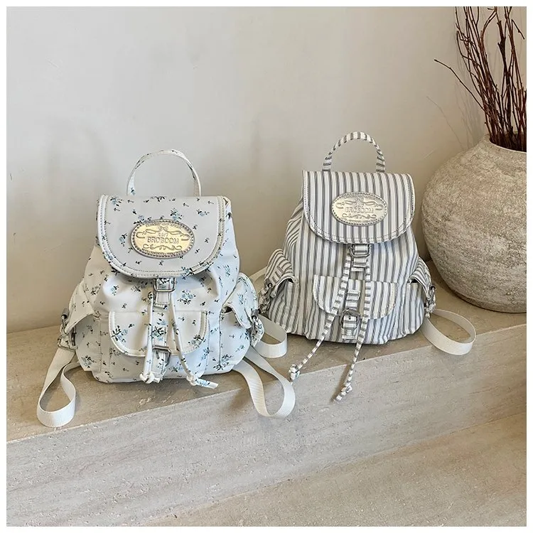 Ditsy Floral Stripe Casual Holiday Women's Backpack display picture 6