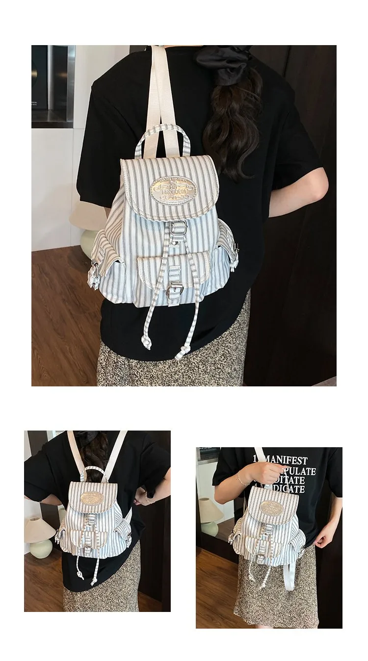 Ditsy Floral Stripe Casual Holiday Women's Backpack display picture 20