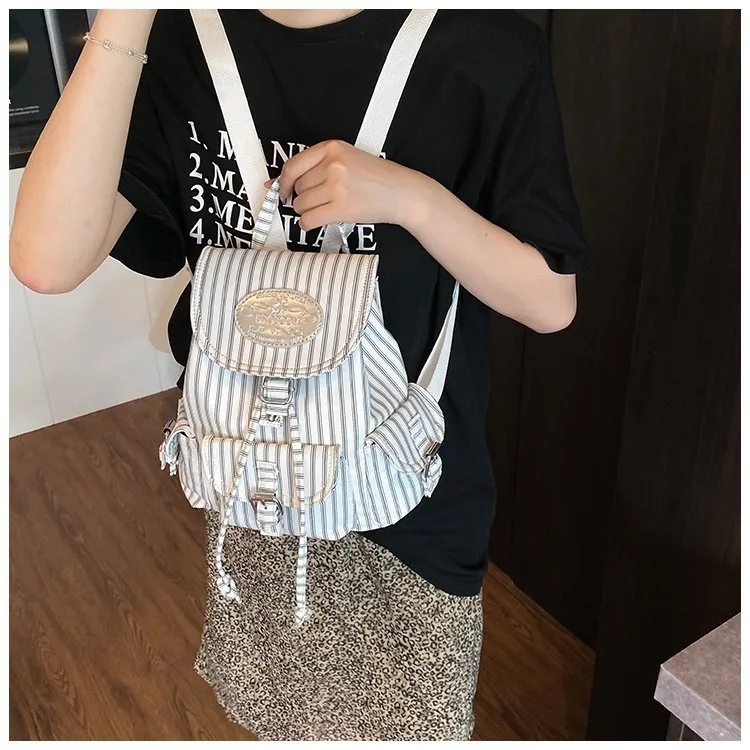 Ditsy Floral Stripe Casual Holiday Women's Backpack display picture 16