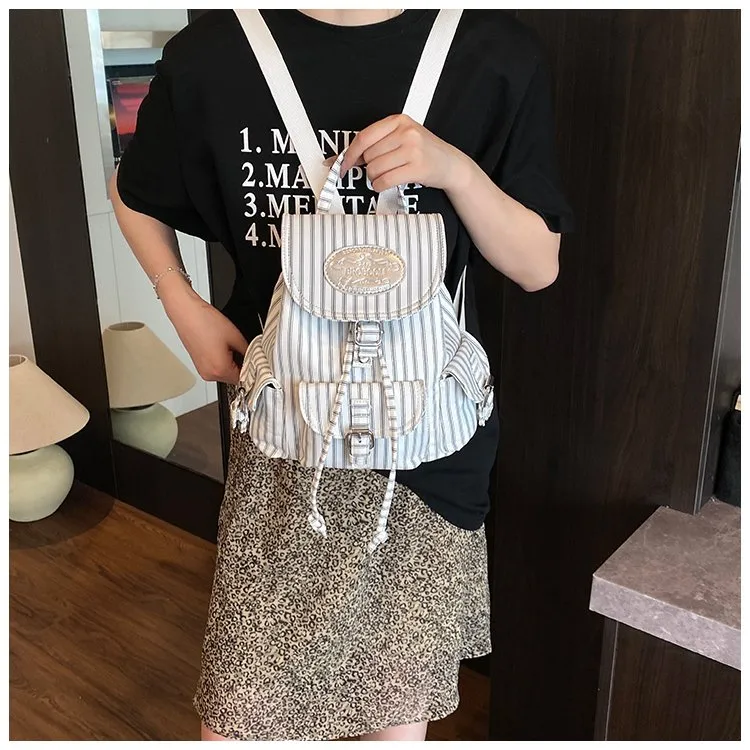 Ditsy Floral Stripe Casual Holiday Women's Backpack display picture 4
