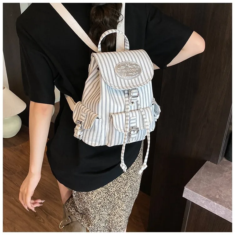 Ditsy Floral Stripe Casual Holiday Women's Backpack display picture 5