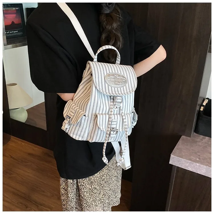 Ditsy Floral Stripe Casual Holiday Women's Backpack display picture 17