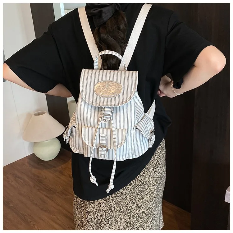 Ditsy Floral Stripe Casual Holiday Women's Backpack display picture 18