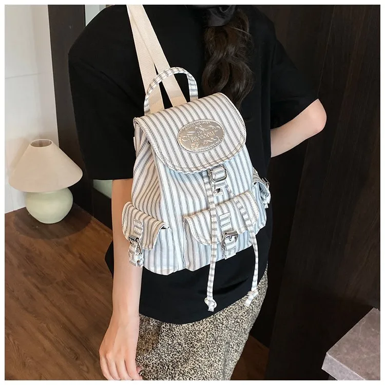 Ditsy Floral Stripe Casual Holiday Women's Backpack display picture 12