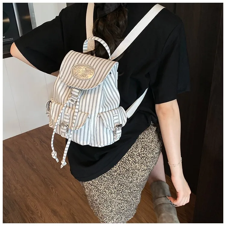 Ditsy Floral Stripe Casual Holiday Women's Backpack display picture 10