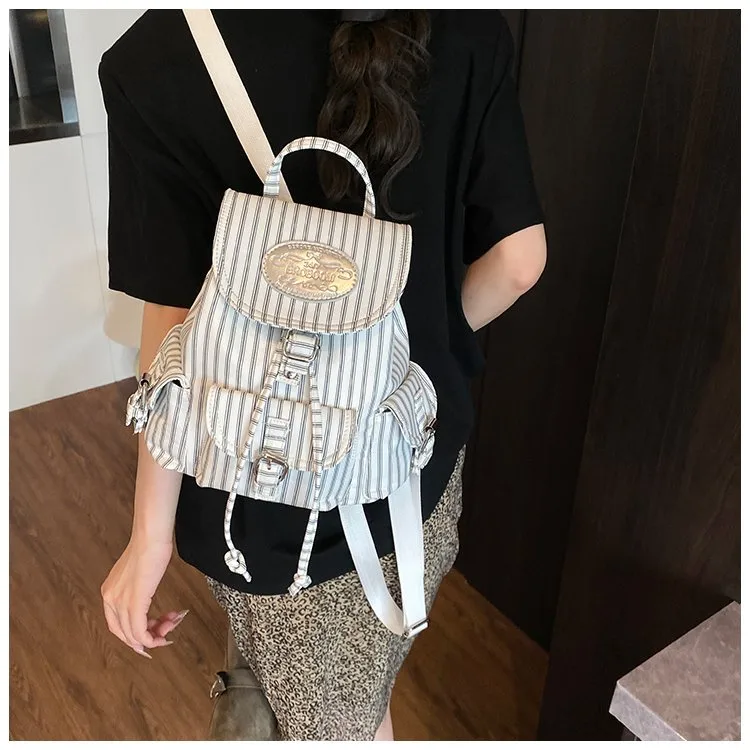 Ditsy Floral Stripe Casual Holiday Women's Backpack display picture 11